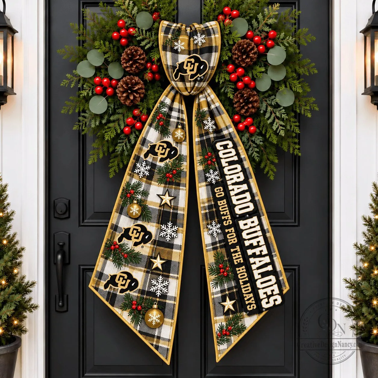Colorado Buffaloes Christmas Wreath Bow Sash Holiday Decoration 1 Colorado Buffaloes Christmas Wreath Bow Sash Holiday Decoration