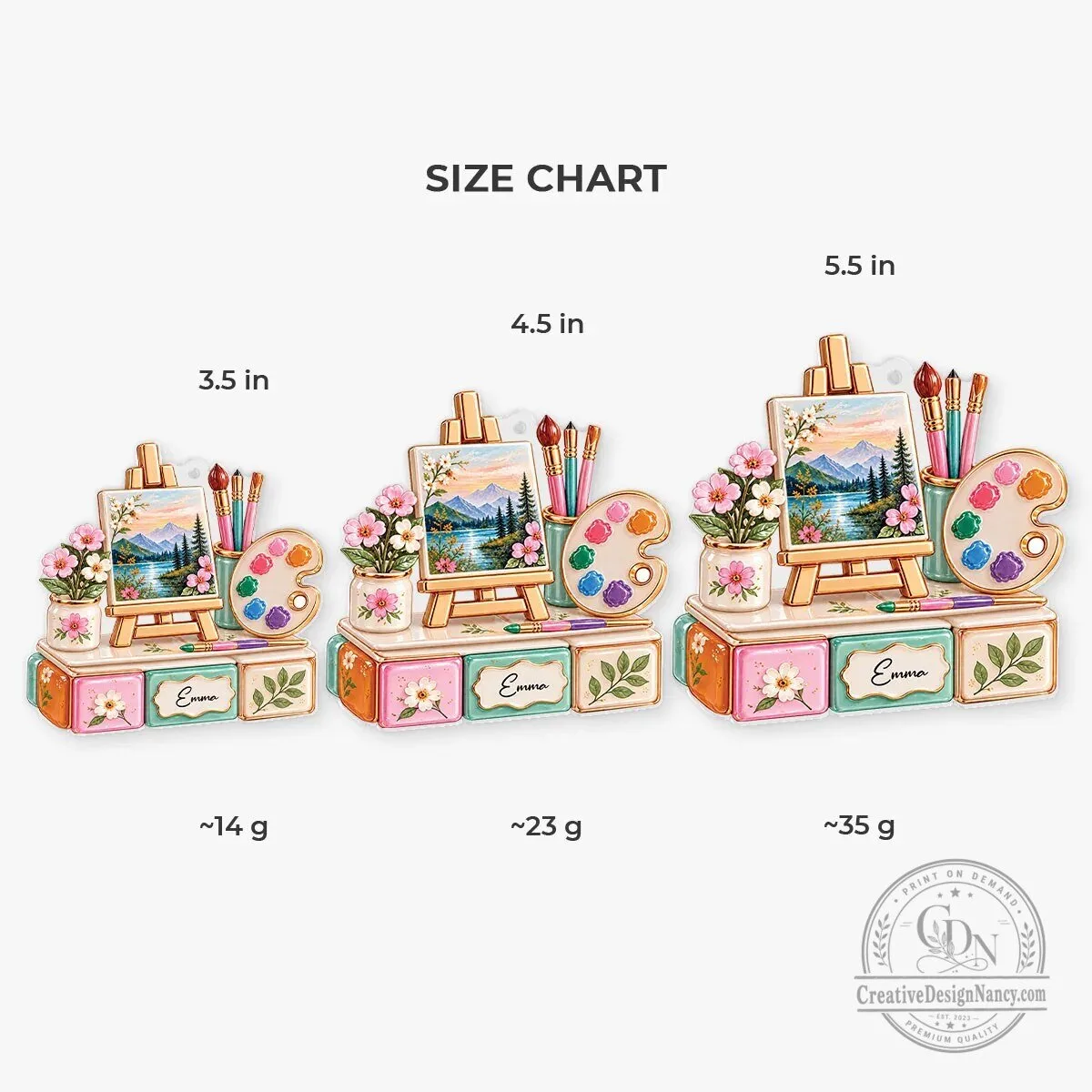 Personalized Artist Painting Easel Palette Brushes Christmas Tree Ornament 9 Personalized Artist Painting Easel Palette Brushes Christmas Tree Ornament