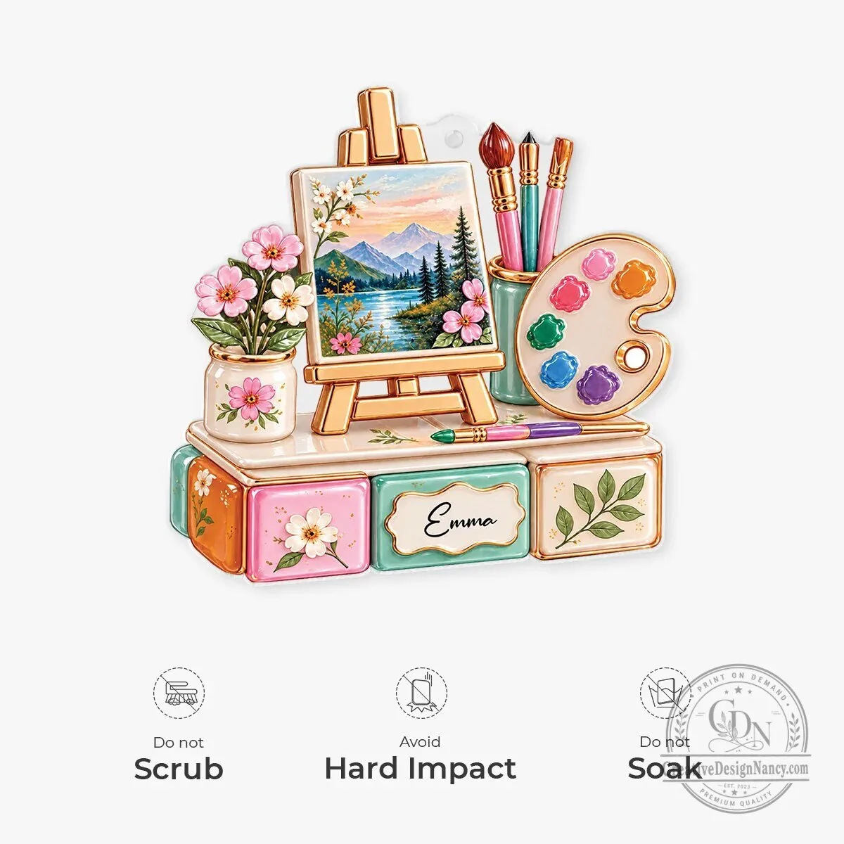Personalized Artist Painting Easel Palette Brushes Christmas Tree Ornament 10 Personalized Artist Painting Easel Palette Brushes Christmas Tree Ornament